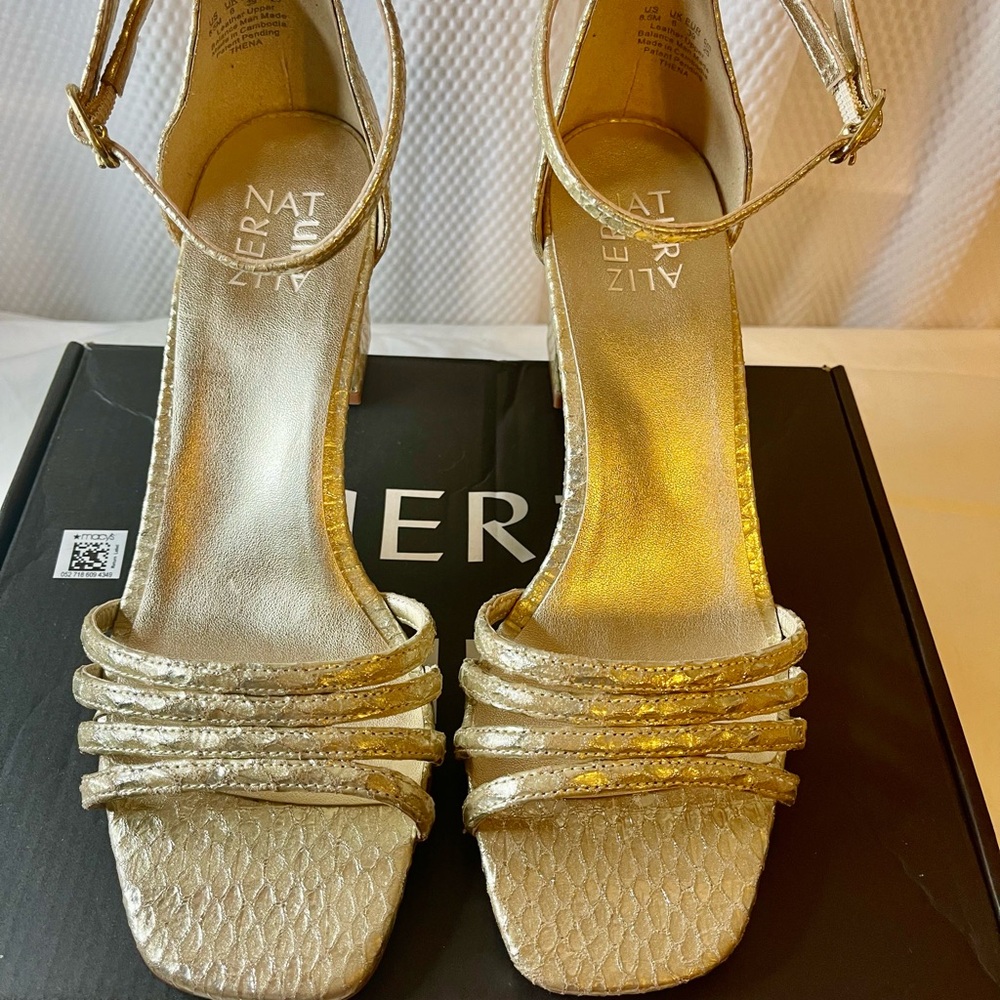 Naturalizer Athena Block Women’s Gold Snake Sandals 8.5 (brand new)